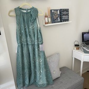 JS Collections Mint Green Lace Cocktail Dress